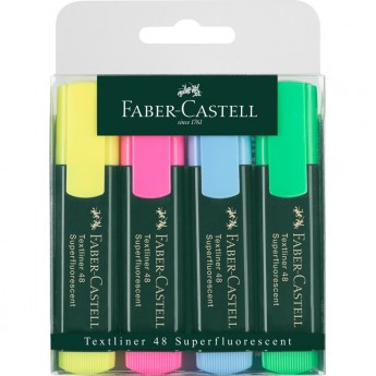 Набор текстовыделителей FABER-CASTELL 48, 4 цвета, 1-5 мм, пластиковая упаковка