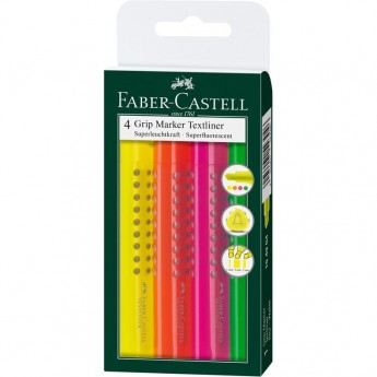 Набор текстовыделителей FABER-CASTELL GRIP 1543 4 цвета, 1-5 мм, пластиковая упаковка