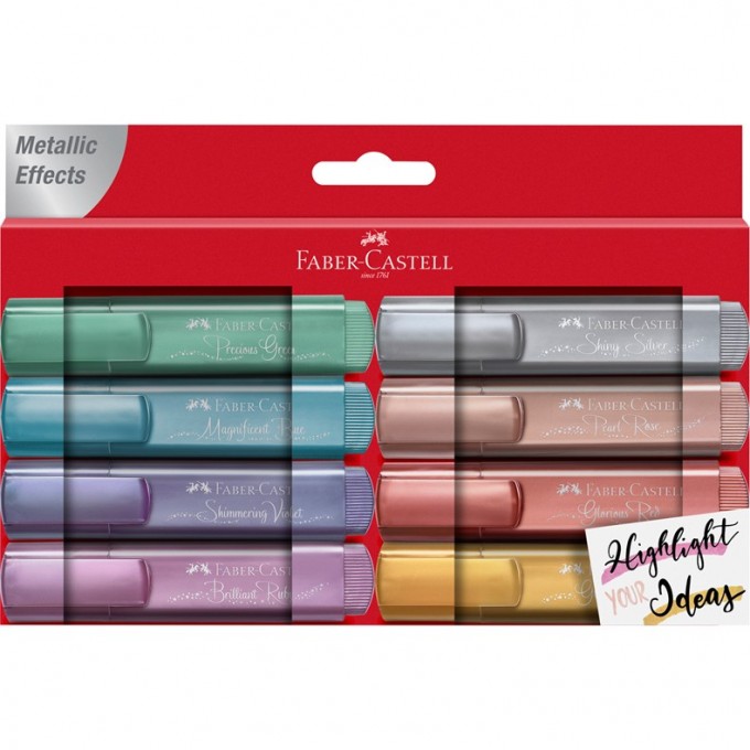 Набор текстовыделителей FABER-CASTELL TL 46 METALLIC 8 цветов, 1-5мм FR-154689