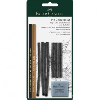 Набор угля и угольных карандашей FABER-CASTELL PITT CHARCOAL 10 предметов