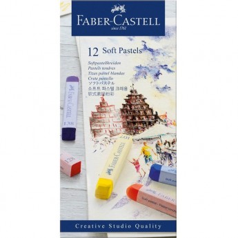 Пастель FABER-CASTELL SOFT PASTELS, 12 цветов, картонная упаковка