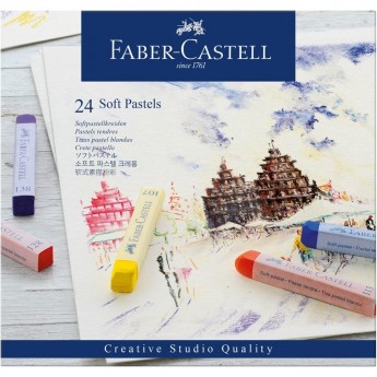 Пастель FABER-CASTELL SOFT PASTELS, 24 цвета, картонная упаковка