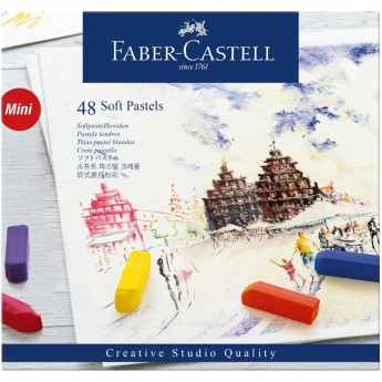 Пастель FABER-CASTELL SOFT PASTELS, 48 цветов, мини, картонная упаковка