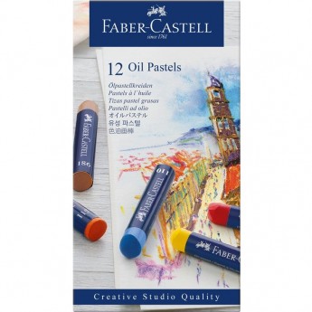 Пастель масляная FABER-CASTELL OIL PASTELS, 12 цветов, картонная упаковка