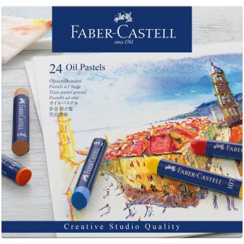 Пастель масляная FABER-CASTELL OIL PASTELS, 24 цвета, картонная упаковка