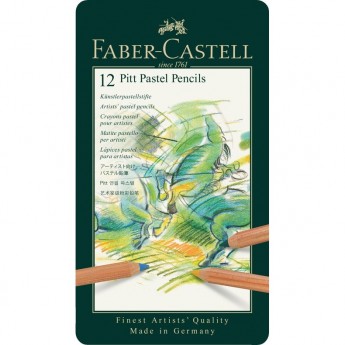 Пастельные карандаши FABER-CASTELL PITT PASTEL 12 цветов, металлическая коробка