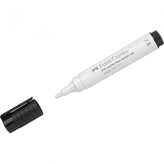 Ручка капиллярная FABER-CASTELL PITT ARTIST PEN 101 белый, 2,5мм, пишущий узел "пуля" FR-167601