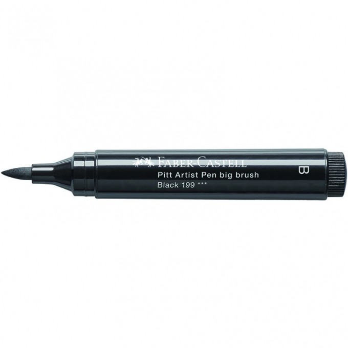 Ручка капиллярная FABER-CASTELL PITT ARTIST PEN BIG BRUSH цвет 199 черный, 3мм, пишущий узел "кисть" FR-167699