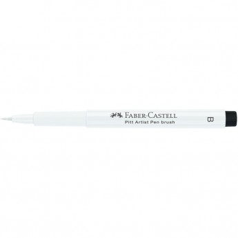 Ручка капиллярная FABER-CASTELL "PITT ARTIST PEN BRUSH" цвет 101 белый, 2,5 мм, пишущий узел "кисть"