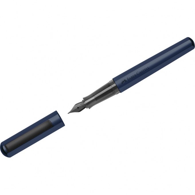 Ручка перьевая FABER-CASTELL HEXO синяя, F=0,6мм, шестигранная, синий корпус FR-150541