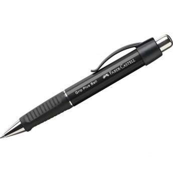 Ручка шариковая автоматическая FABER-CASTELL GRIP PLUS BALL синяя, 0,7мм, грип, корпус черный