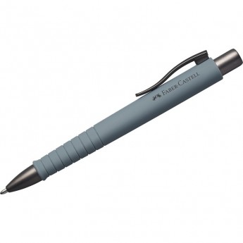 Ручка шариковая автоматическая FABER-CASTELL POLY BALL URBAN XB синяя, 1,4мм, софт-тач, трехгранная, серый камень корпус