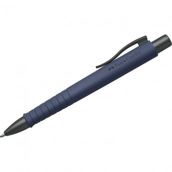 Ручка шариковая автоматическая FABER-CASTELL POLY BALL URBAN XB синяя, 1,4мм, софт-тач, трехгранная, темно-синий корпус