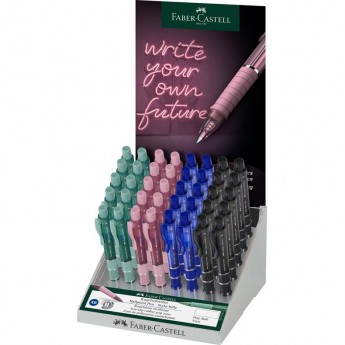 Ручка шариковая автоматическая FABER-CASTELL POLY BALL VIEW, синяя, 1,4мм, ассорти, дисплей