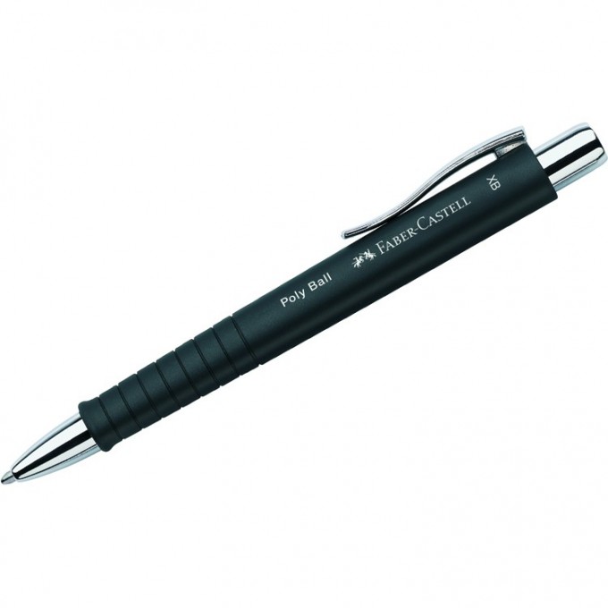 Ручка шариковая автоматическая FABER-CASTELL POLY BALL XB синяя, 1,4мм, софт-тач, трехгранная, черный корпус FR-241153