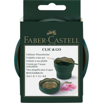 Стакан для воды FABER-CASTELL CLIC&GO, складной, темно-зеленый