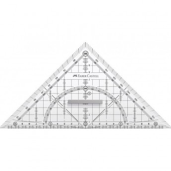 Треугольник FABER-CASTELL GRIP 45°, 22см , прозрачный